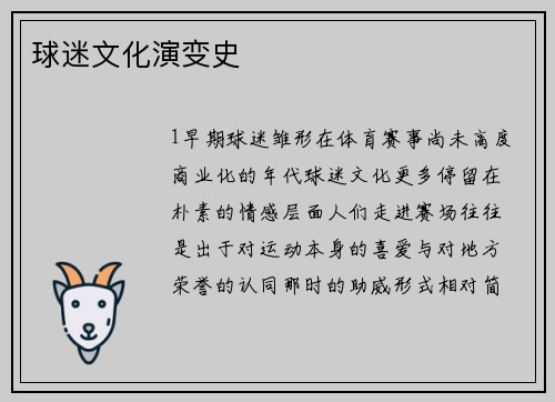 球迷文化演变史